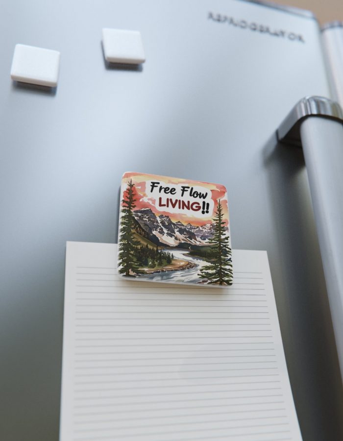 Free Flow Living Mountain – Porcelain Magnet, Square