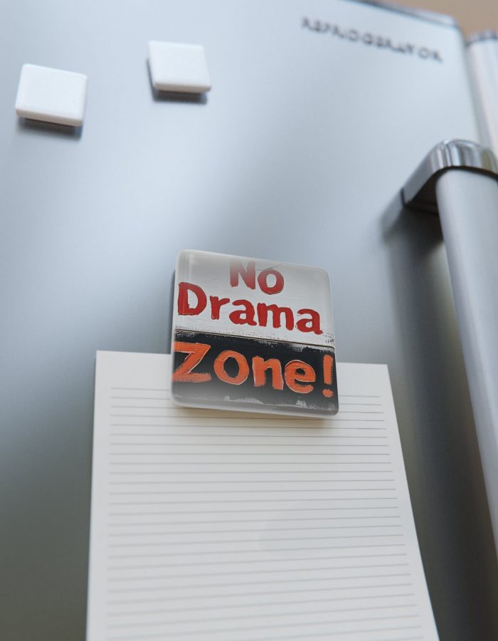 No Drama Zone – Porcelain Magnet, Square