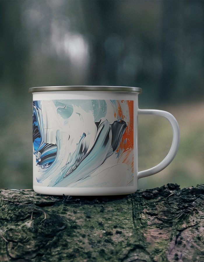 Colorful Wave Enamel Camping Mug